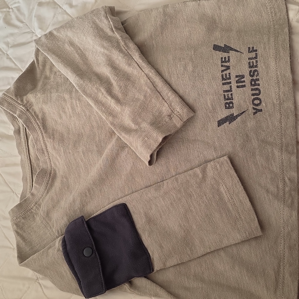 Grayson Mini Graphic Tee w/ Motivational Print Tan Boys 3T (Katie #7)